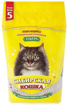 Наполнитель Сибирская Кошка Ультра комкующийся, 5л