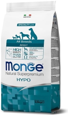 Monge Dog Speciality Hypo корм с лососем и тунцом для взрослых собак всех пород 2,5 кг