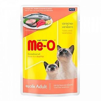 Ме-О пауч для кошек со вкусом тунца и белой рыбы в желе, 0.08кг