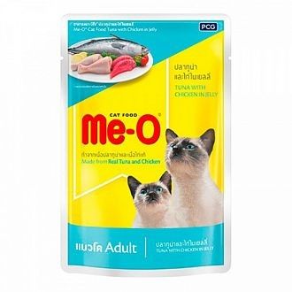 Ме-О пауч для кошек со вкусом тунца и курицы в желе, 0.08кг