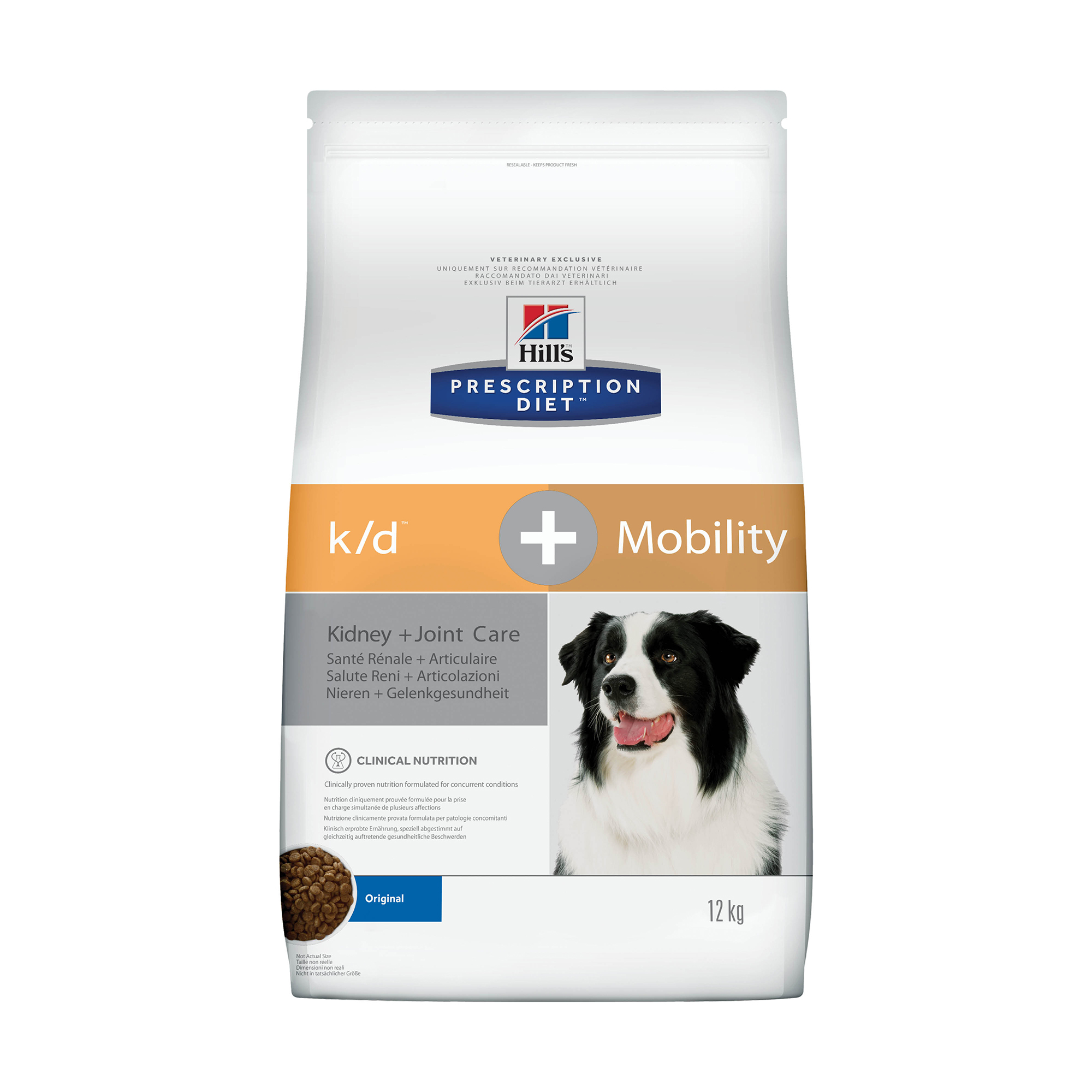 Сухой диетический корм для собак Hill's Prescription Diet k/d, Mobility Kidney, Joint Care для здоровья почек и суставов, 12 кг