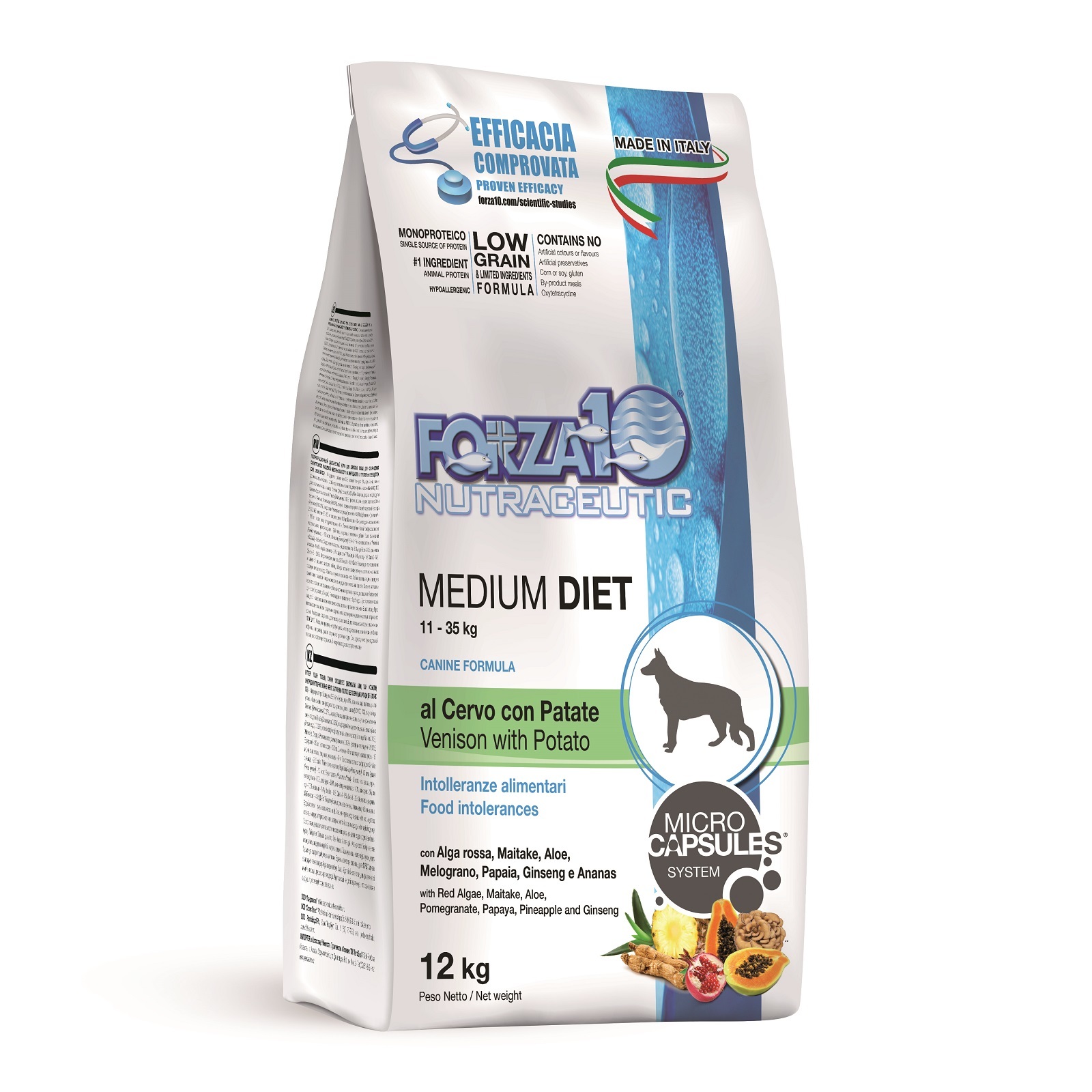 Сухой корм Forza 10 Medium Diet Agnello для взрослых собак с олениной, 12кг