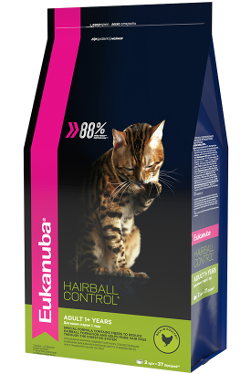 сухой корм Eukanuba для взрослых кошек редко выходящих на улицу HAIRBALL, 0.4кг