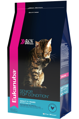 Сухой корм Eukanuba для взрослых кошек старше 7 лет, 2кг