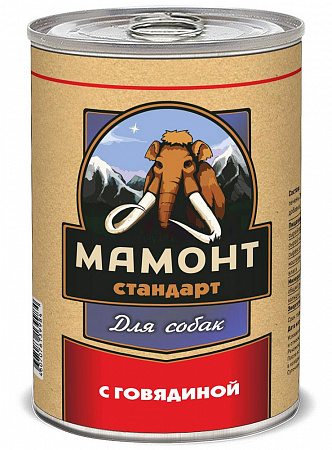Консервы для собак Мамонт Стандарт паштет с говядиной, 0.97кг