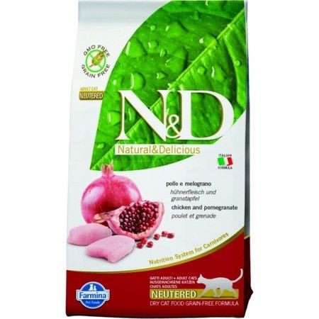 Сухой корм Farmina N&D для кошек кастрированных курица, гранат, 0.3кг