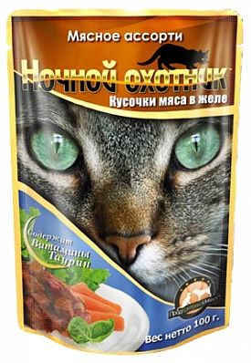 Ночной охотник консервы 100 гр мясное ассорти в желе