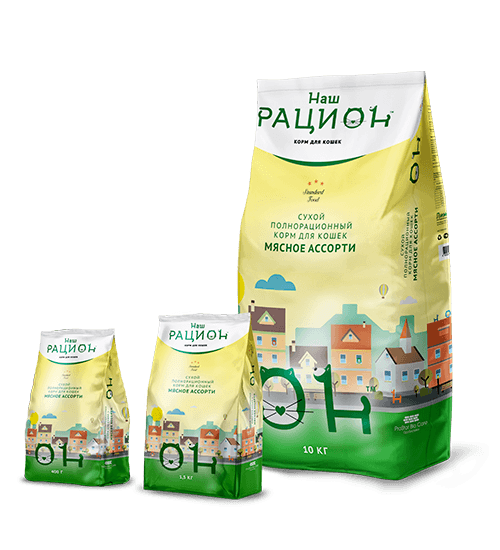 Наш Рацион сухой корм для взрослых кошек 
