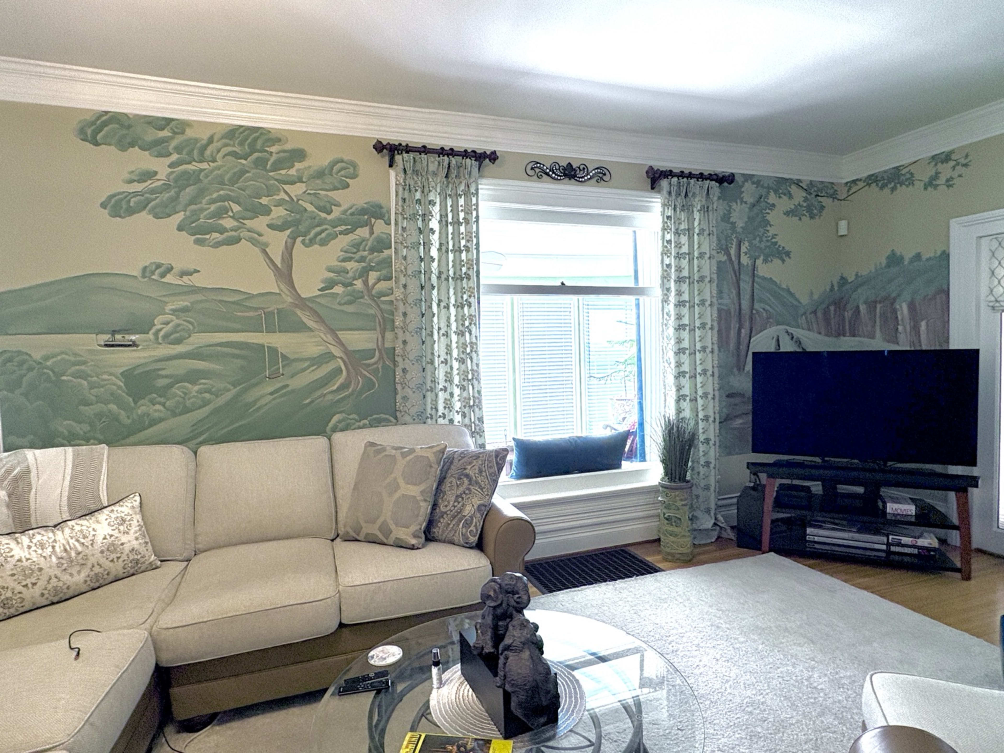 Living Room Faux Aged Wallpaper