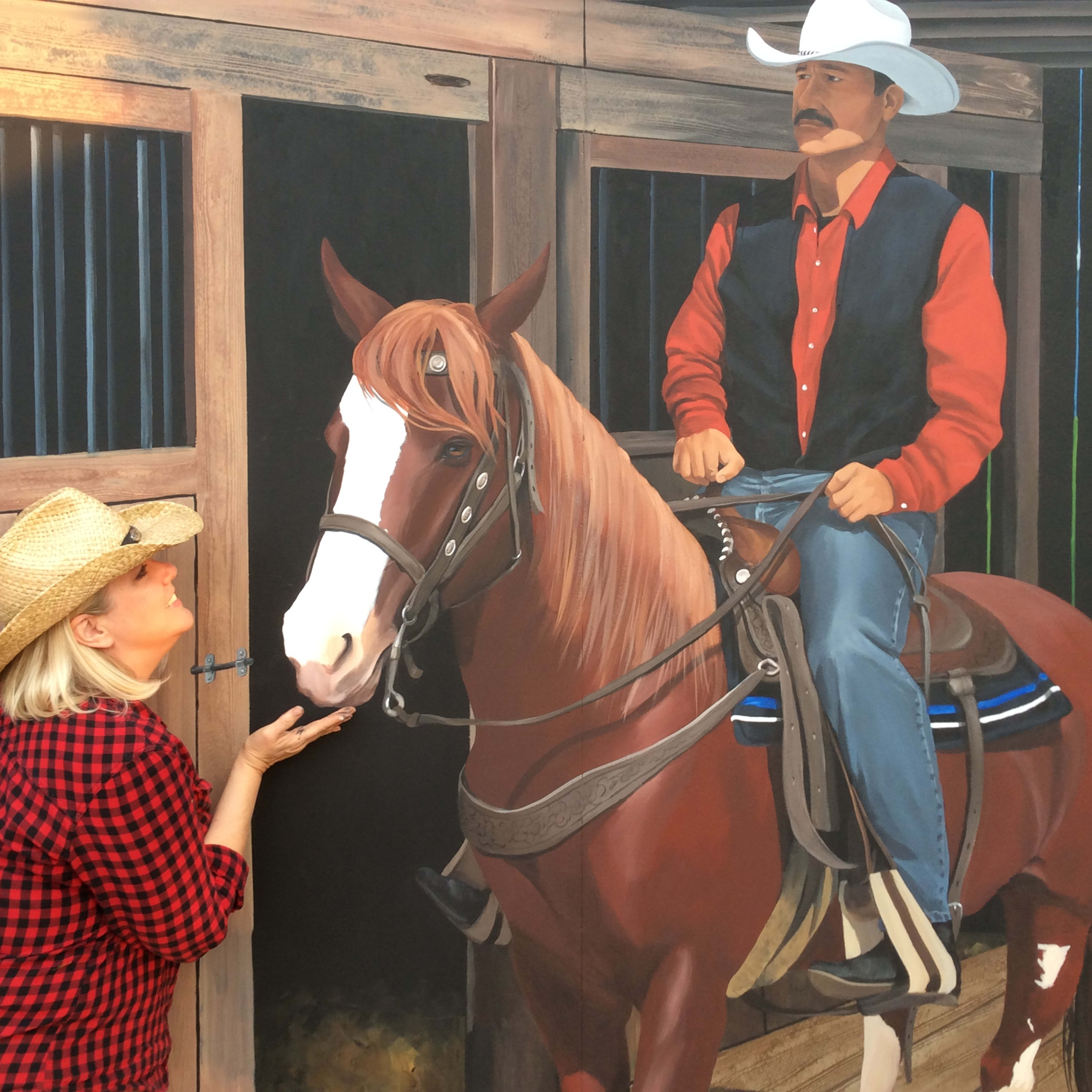 Touching Chin Of Horse