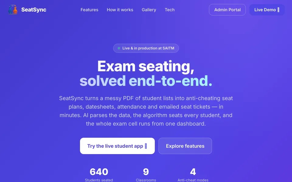 SeatSync project preview