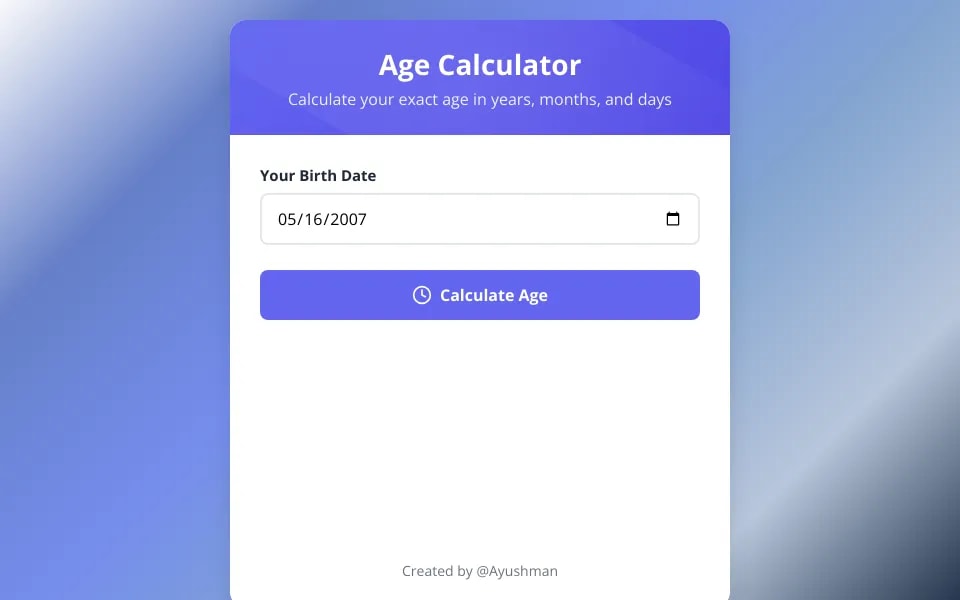 Age Calculator project preview