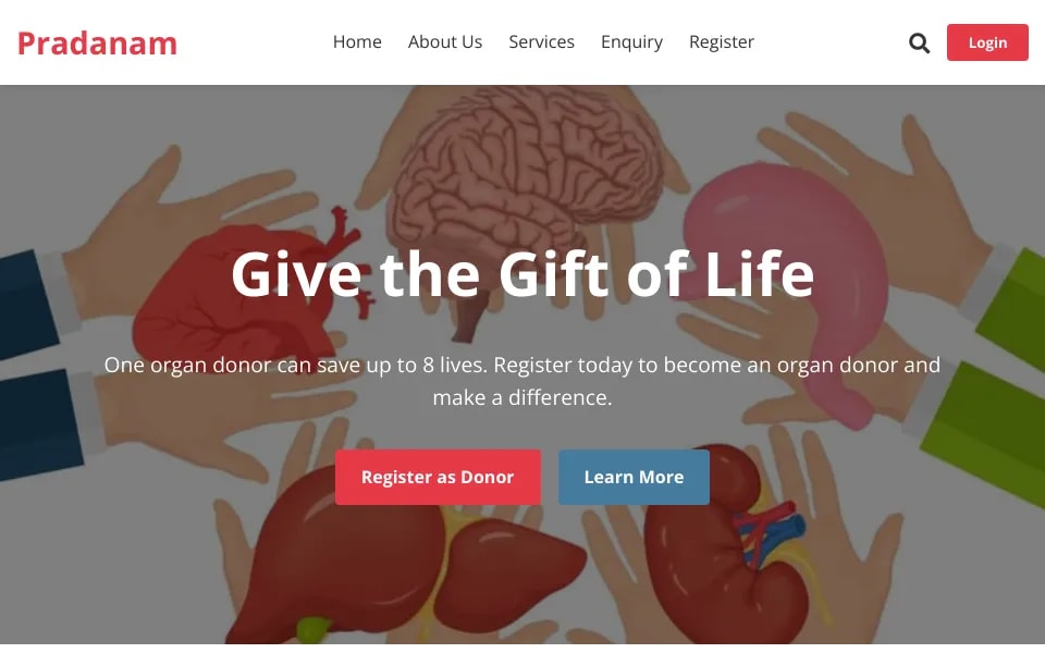 Organ Donation — Pradanam project preview