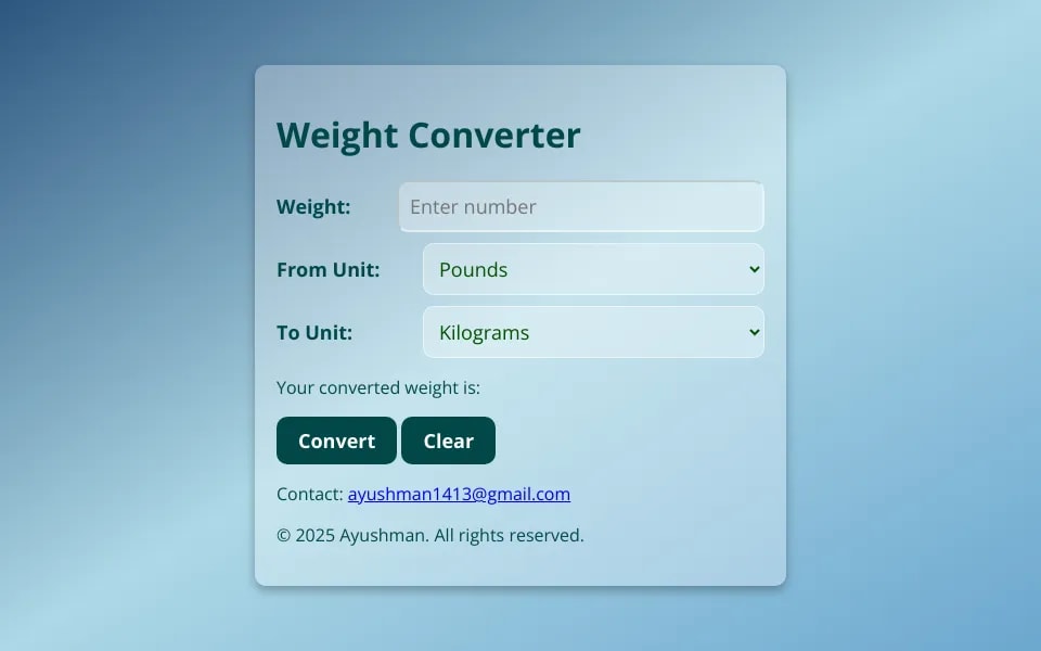 Weight Converter project preview