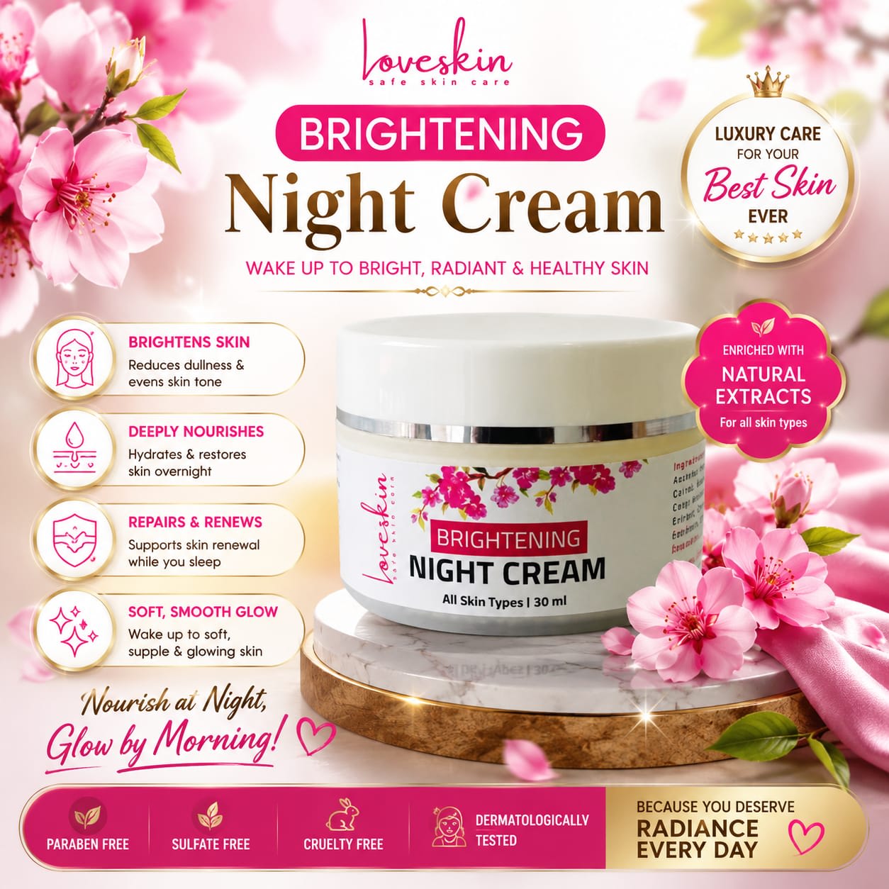 Brightening Night Cream by LoveSkin