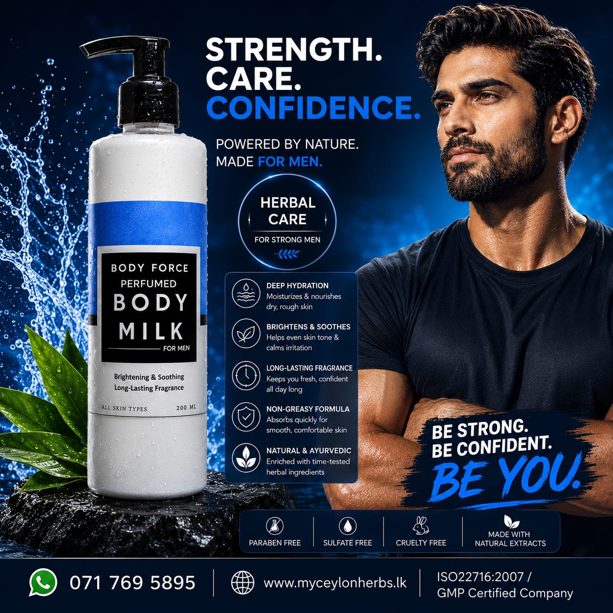 Perfumed Body Lotion for Men by Ceylon Herbs