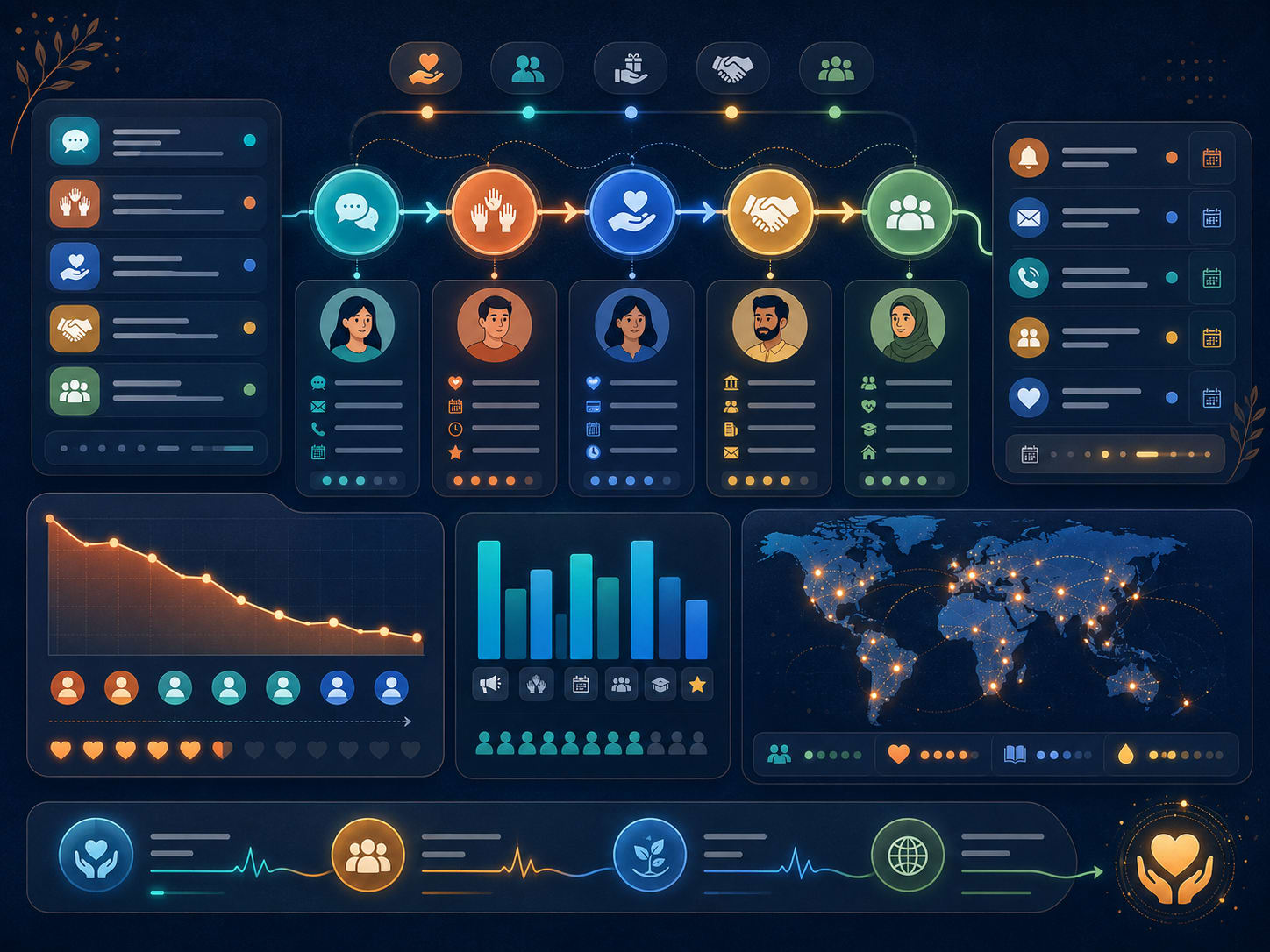 NGO and nonprofit CRM with donors, volunteers, and grant partners tagged and followed up as distinct relationships