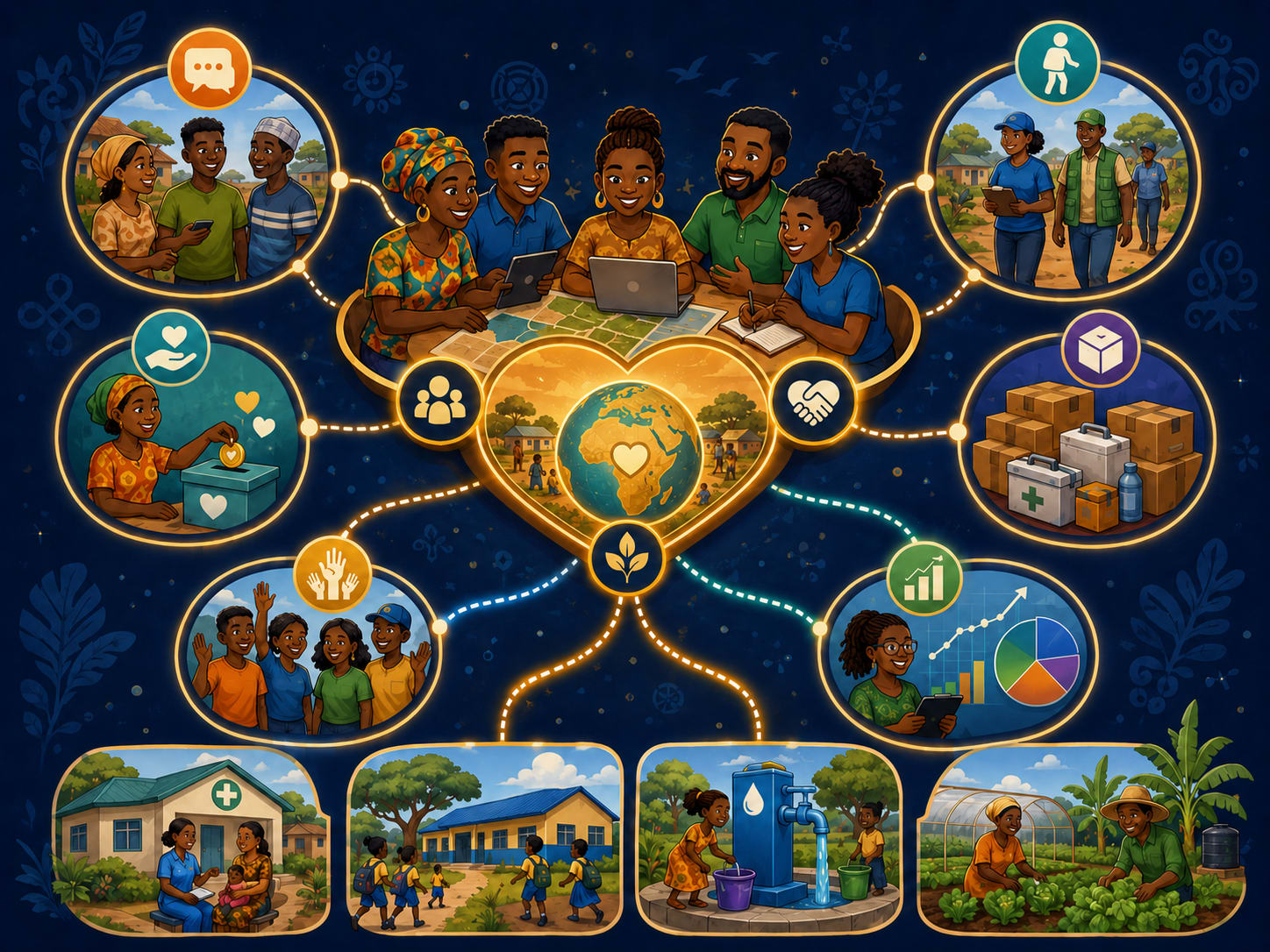 NGO and nonprofit operations system for program activity, stakeholder tracking, and partner follow-up