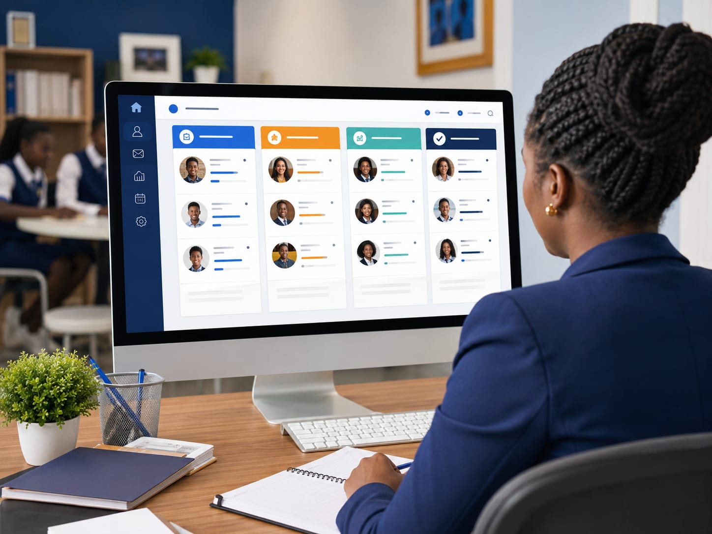 School CRM showing parent enquiries, admissions pipeline, follow-up alerts, and enrollment tracking