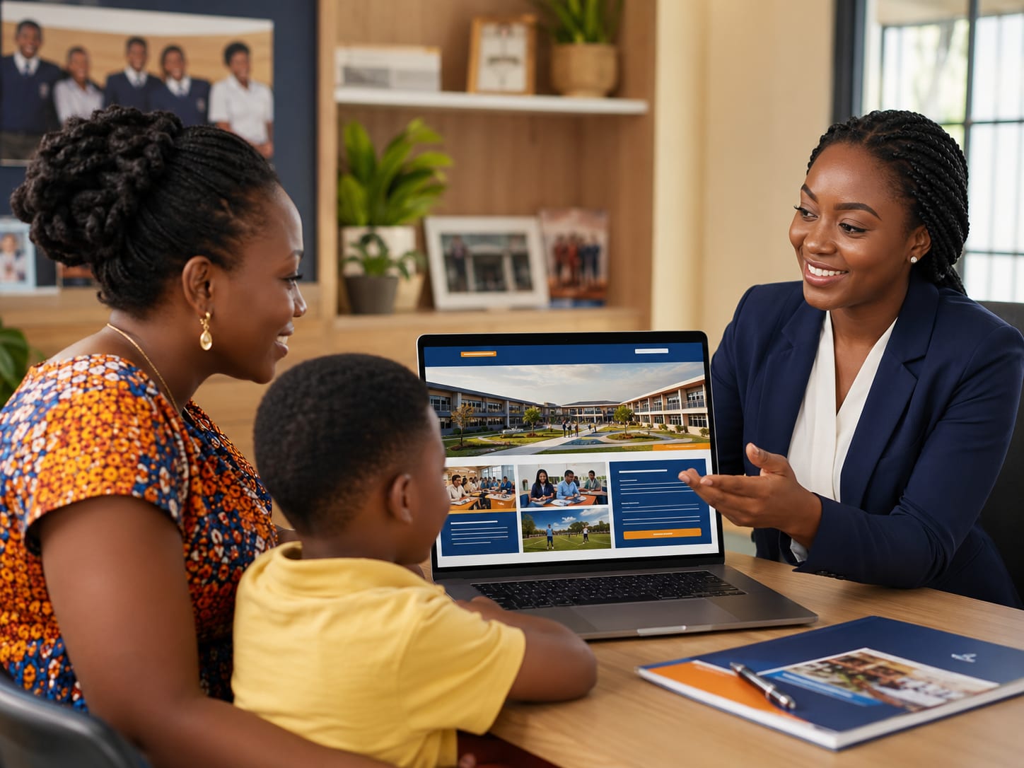 School website design with admissions requirements, fees, programs, enquiry forms, and WhatsApp capture