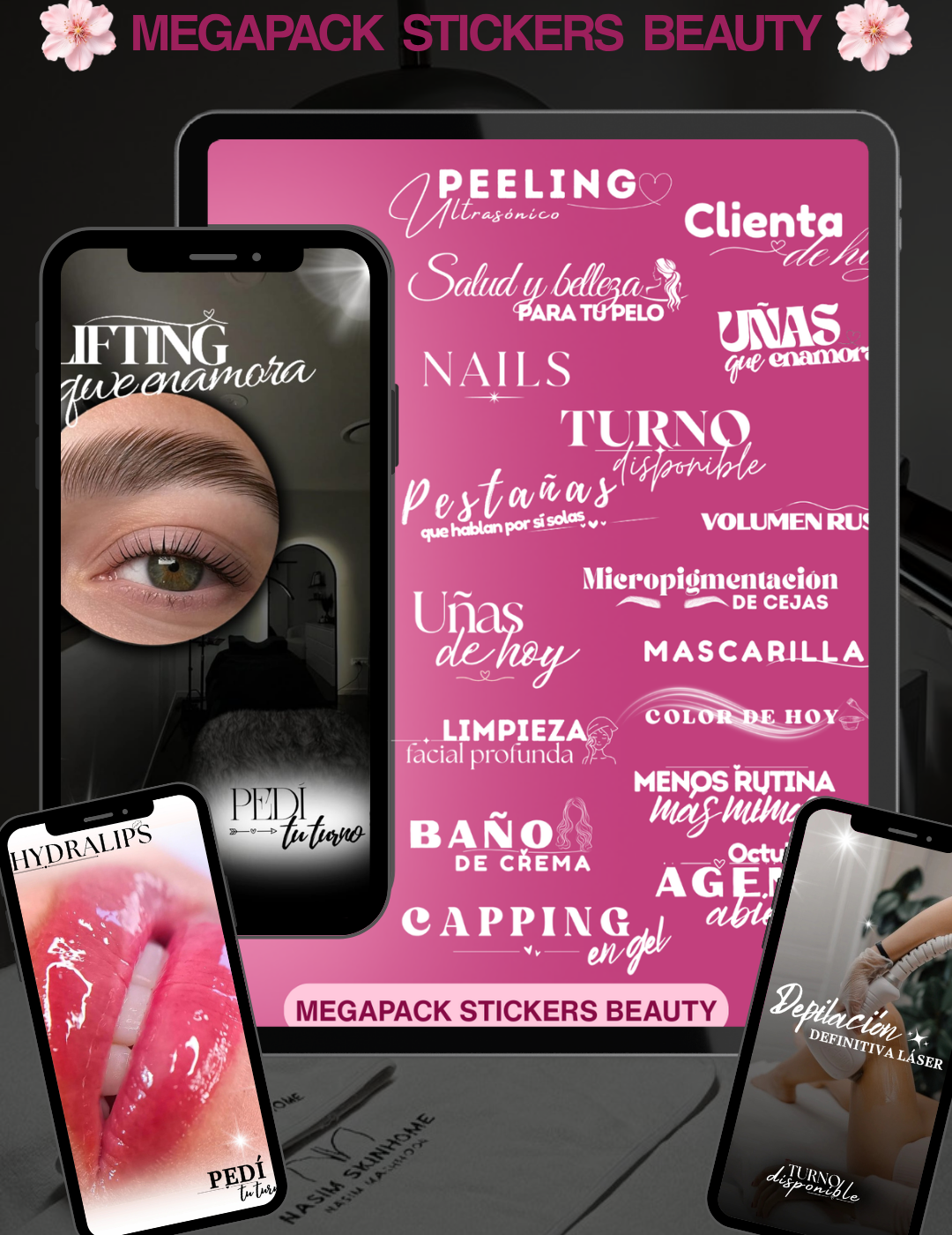 Pack de stickers digitales para profesionales de la belleza