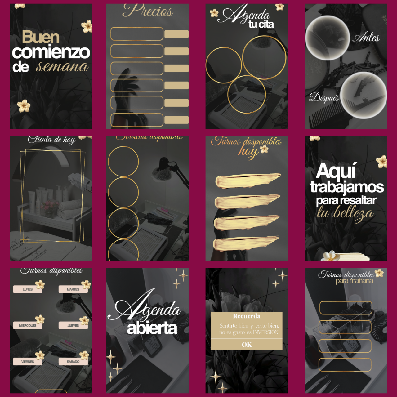 Bono 2: pack de 12 plantillas para historias de Instagram