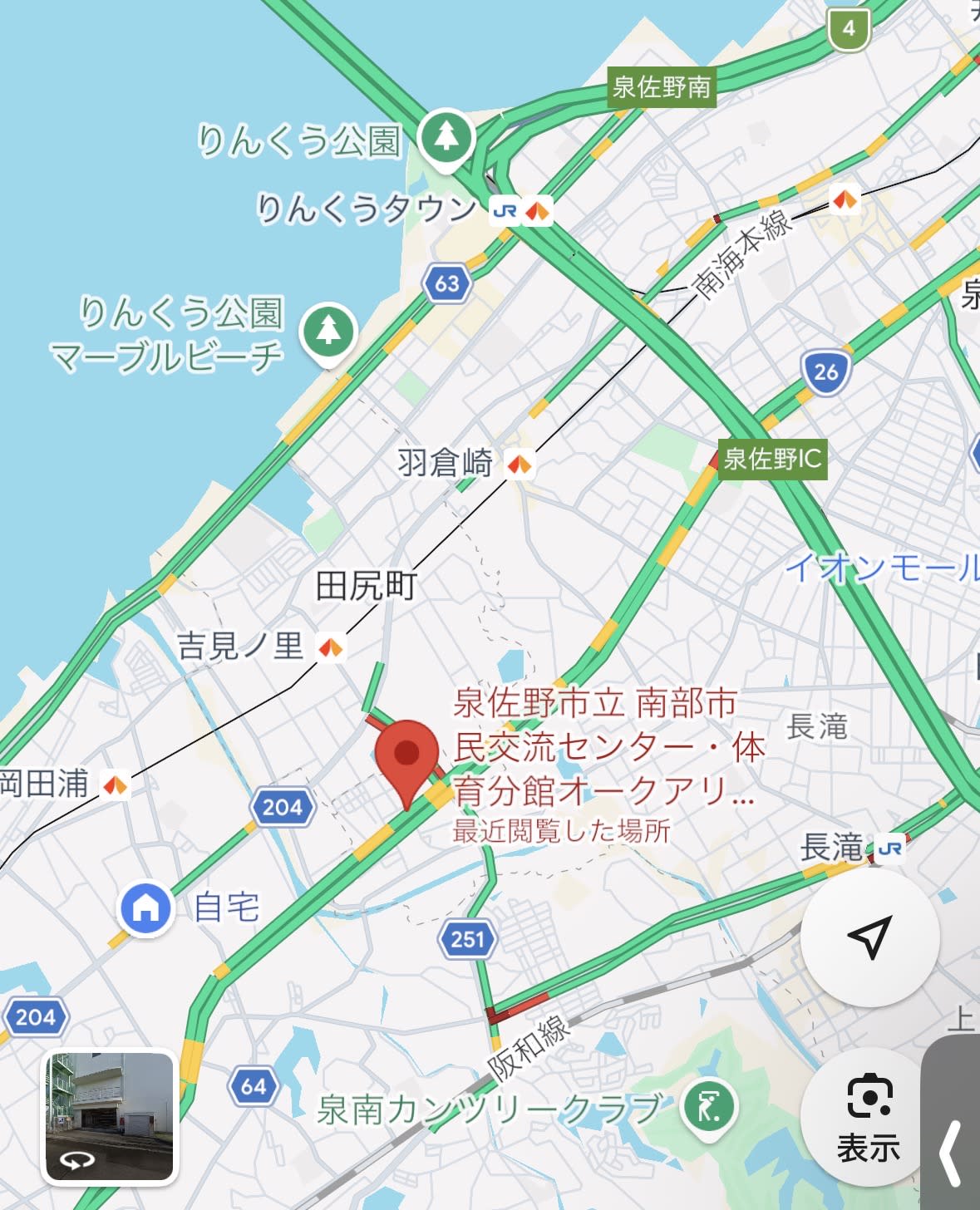 泉佐野市立南部市民交流センター体育分館周辺の地図