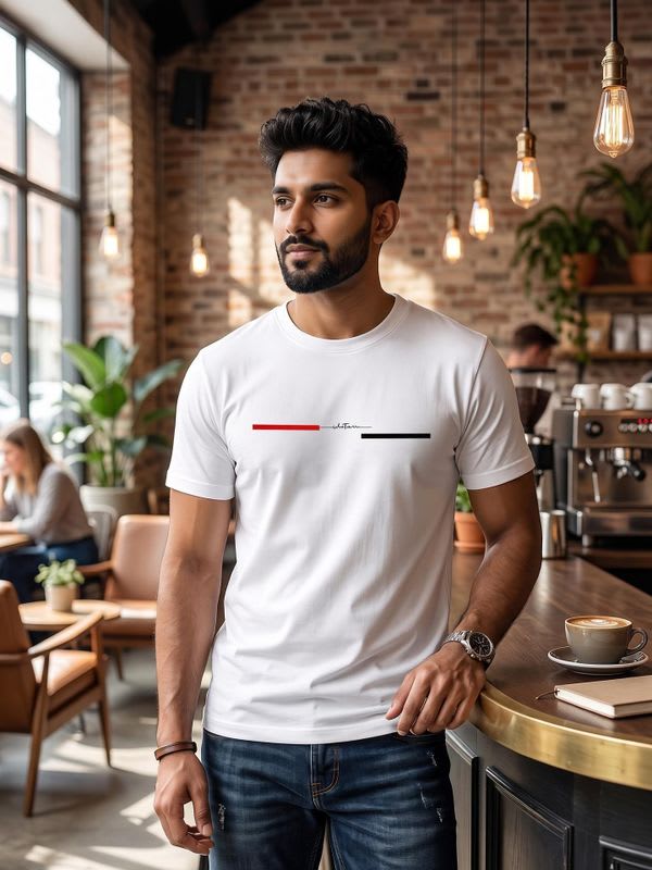 velvet and shine store Printed Men Round Neck White T-Shirt