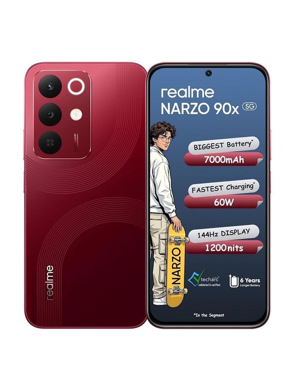 realme Narzo 90x 5G (Maroon Red, 128 GB)