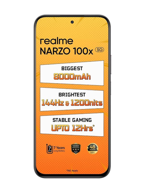 realme Narzo 100x 5g (Midnight Black, 256 GB)