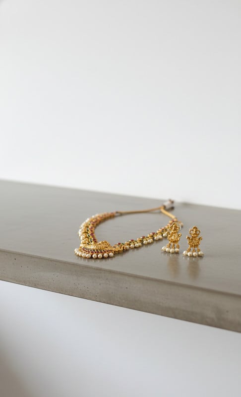 DIKSHA COLLECTION Alloy Gold-plated Multicolor Jewellery Set