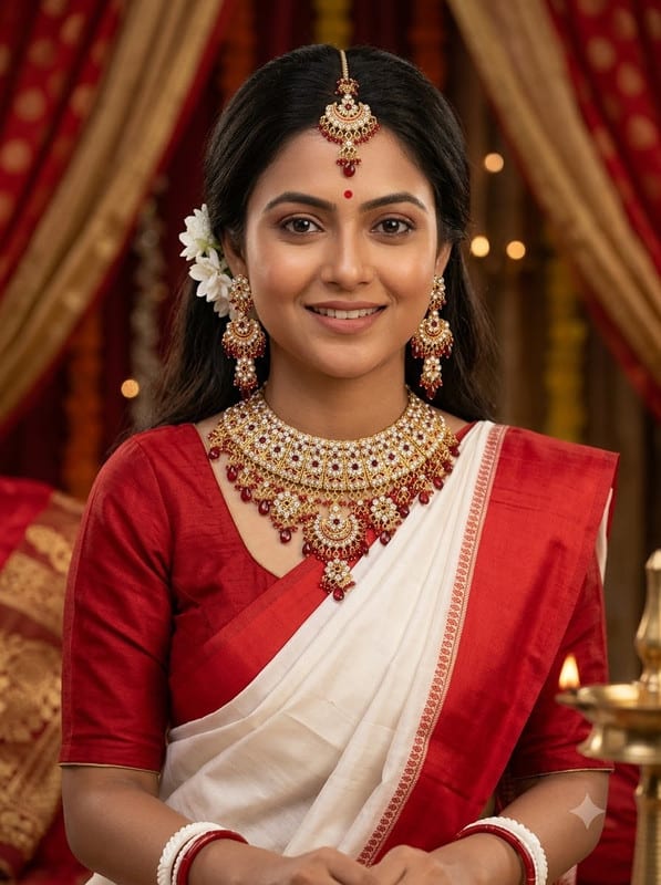 retailbees Alloy Gold-plated Gold, Red Jewellery Set