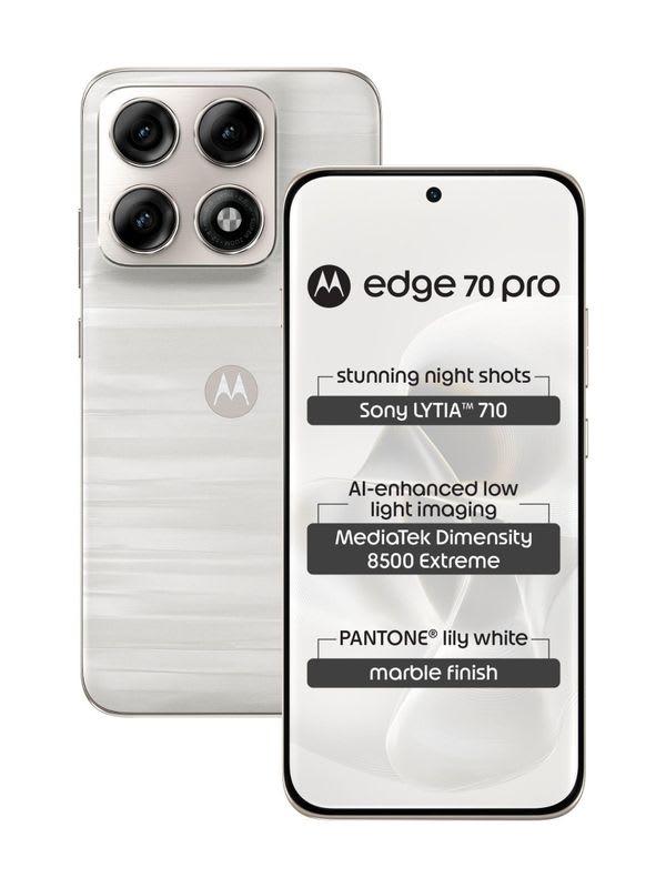 MOTOROLA edge 70 pro (Marble - PANTONE Lily white (white), 256 GB)