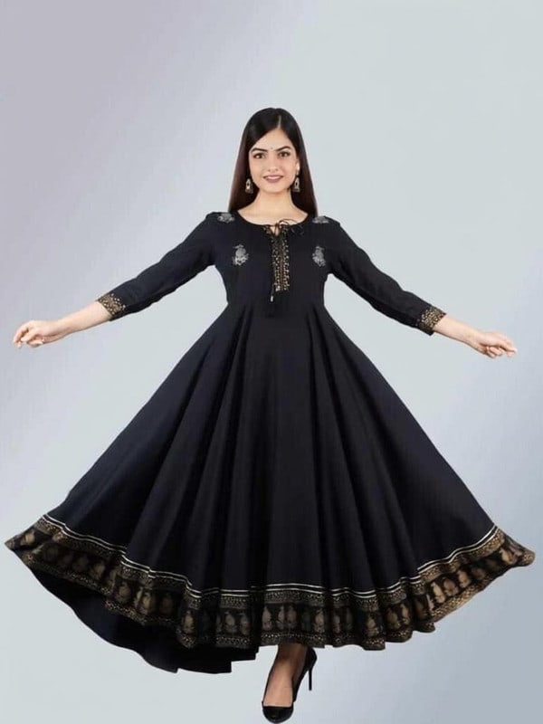 AMBHIKA FASHION Women Printed, Embroidered Anarkali Kurta