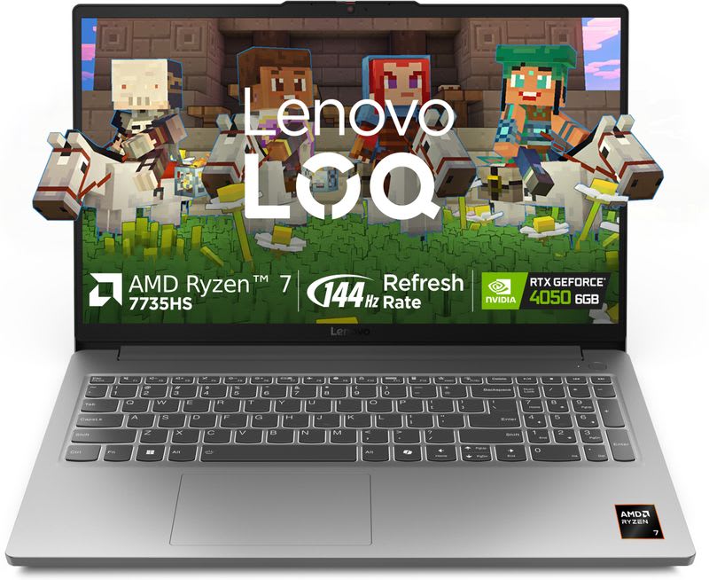Lenovo LOQ Essential AMD Ryzen 7 Octa Core 7735HS - (16 GB/512 GB SSD/Windows 11 Home/6 GB Graphics/NVIDIA GeForce RTX 4050) LOQ 15ARP10E Gaming Laptop