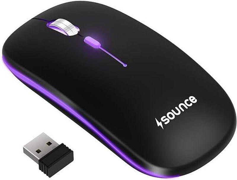 sounce Astralis | SNC-BLNCWLMICEBLK Ergonomic Optical Gaming Mouse with 1600 DPI Optical Sensor, Bluetooth 2.4GHz Dual Mode, Silent Click Buttons,500mAh Rechargeable Battery and Me