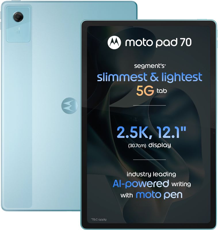 MOTOROLA pad 70 8 GB RAM 128 GB ROM 12.1 inch with Wi-Fi+5G Gaming Tablet (Pantone Sea Angel)