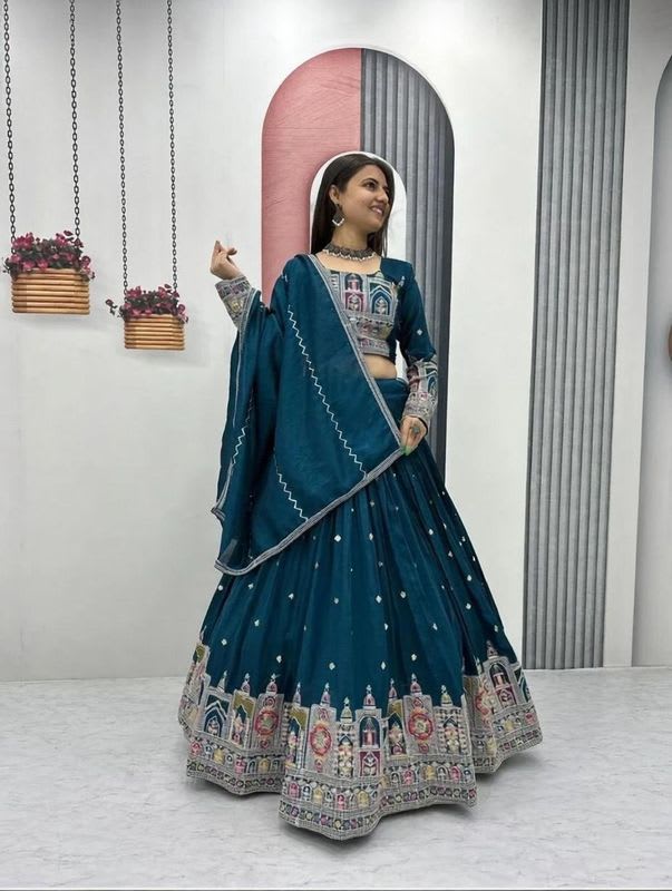 PEDR TRENDS Embroidered Semi Stitched Lehenga Choli