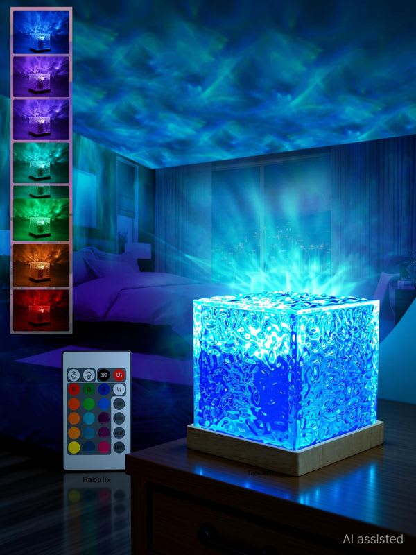 Refulgix Projector Lights Ocean Wave, Romantic Warm Ocean Wave Water Night Table Lamp