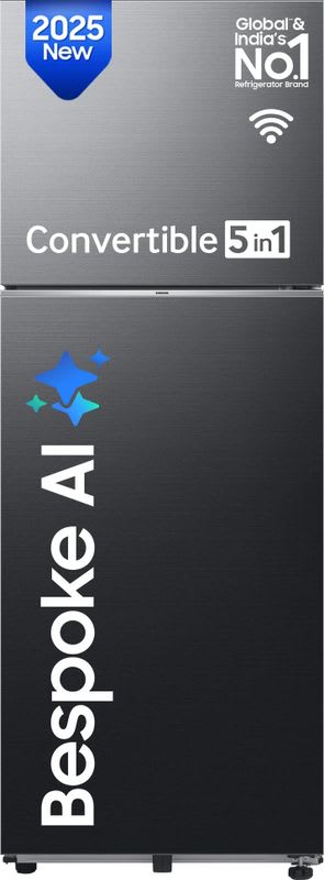 Samsung 350 L Frost Free Double Door 3 Star Convertible Refrigerator with 5-in-1, Digital Inverter, WiFi Enabled Bespoke AI