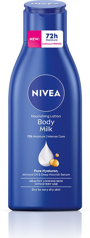 NIVEA Body Milk, Lotion Moisturizer, with Hyaluronic acid, Moisture Serum, Men & Women