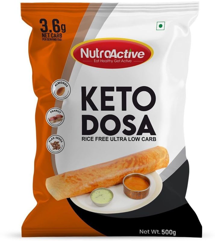 NUTROACTIVE Keto Dosa Mix, Low Carb Gluten Free