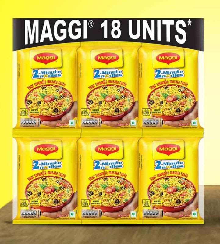 Maggi Pack of 18 Ready to Eat Masala Noodles with Traditional Indian Taste Instant Noodles