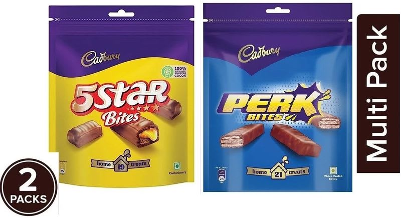 Cadbury 5 Star Chocolate Home Treats Bars 191.9 g & Perk Chocolate Home Treats 138g Bar Gift Pack