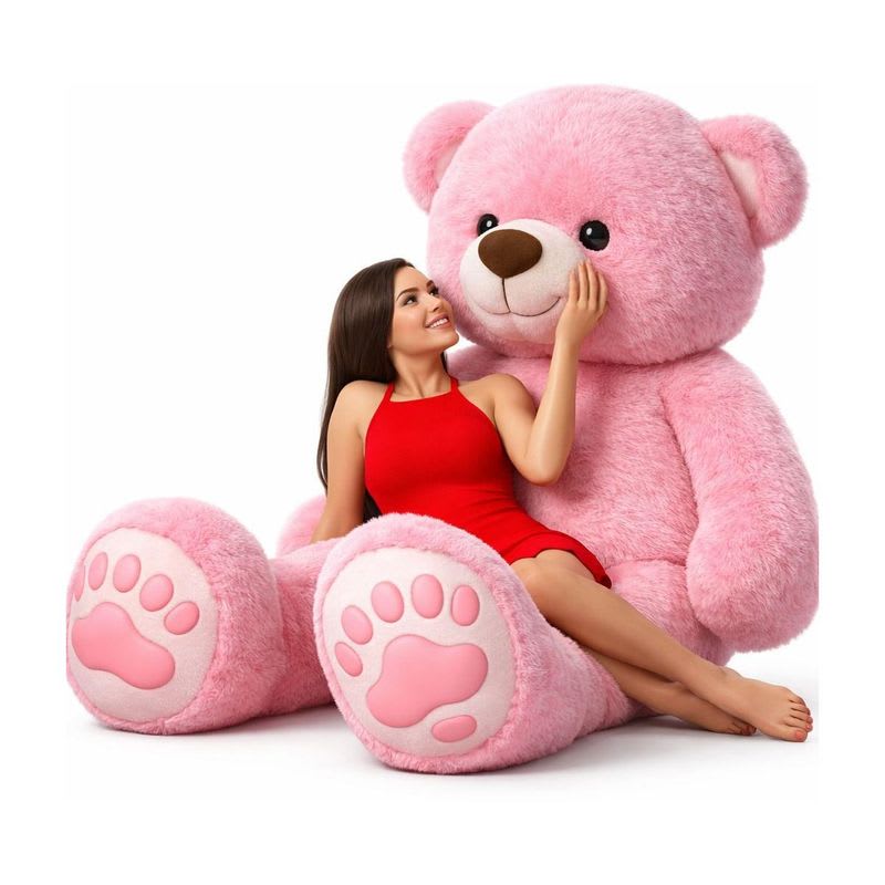 vtb retail stuffed toys 4 feet pink teddy bear / high quality / love teddy For girls valentine & Anniversary gift / cute and soft teddy bear -122 cm (Pink) - 48 inch