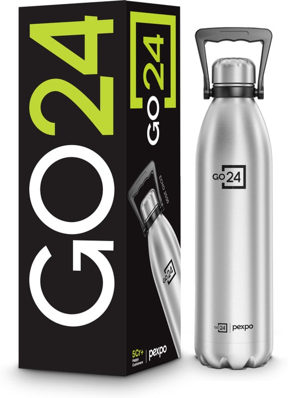 Go24 Arctic Stainless Steel Sports/Fridge Water Bottle with Flip Top Cap 800 ml Steel Bottle