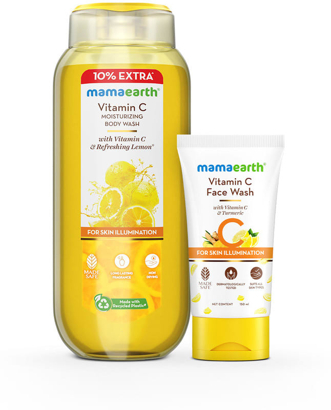 Mamaearth Vitamin C Combo – Face Wash 150 ml & Body Wash 275 ml