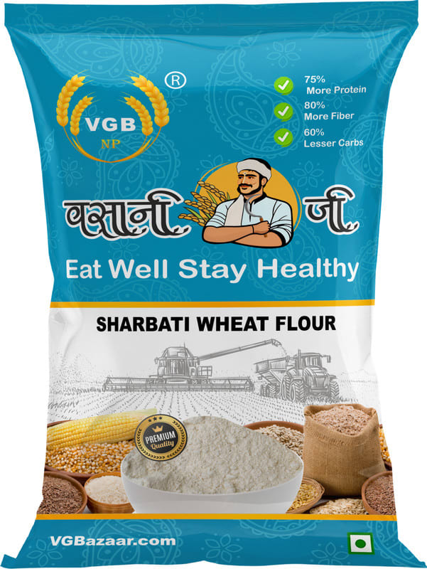 VGBNP 100% Natural & original Sharvati Wheat Flour ( Gehoo ka atta) Gehu Atta- 1kg