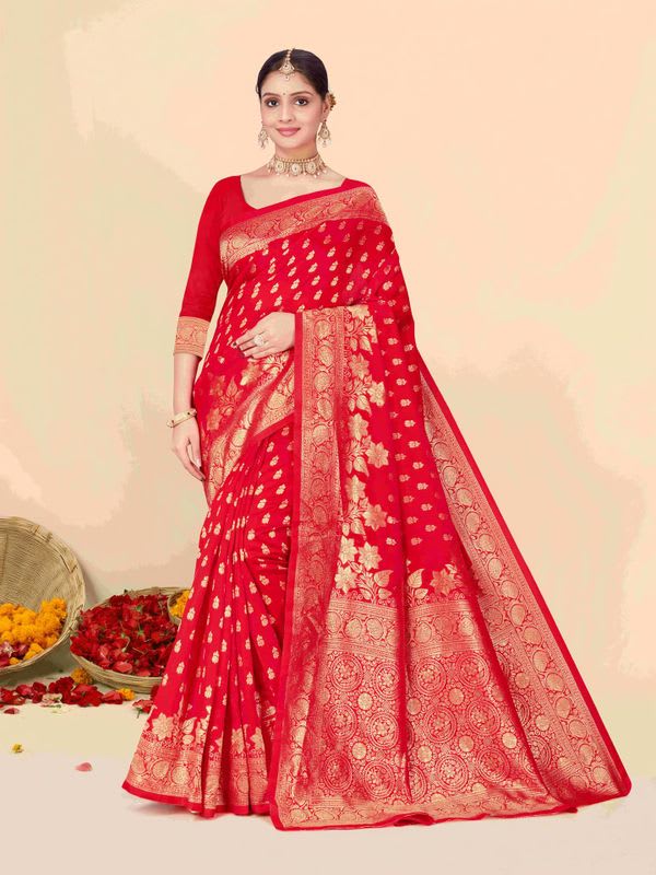 Pikham Self Design Banarasi Art Silk Saree