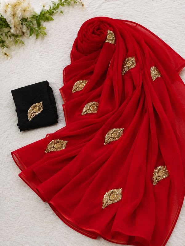 gajera enterprise Embroidered Bollywood Georgette Saree